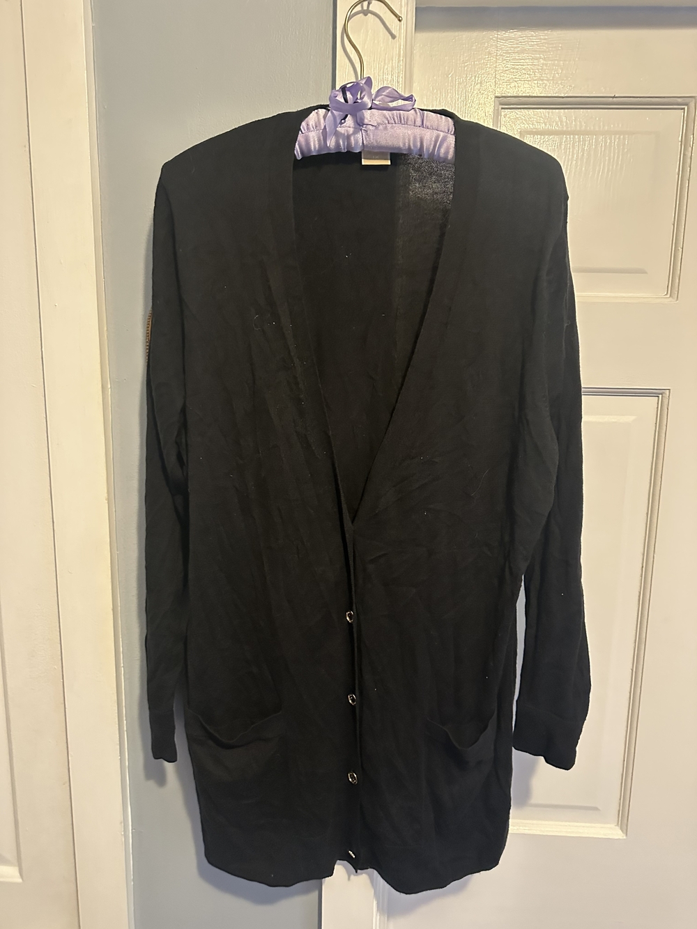 Michael Kors Black Cardigan with Gold Buttons